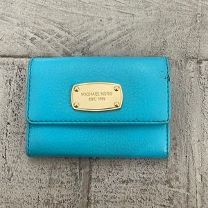 Micheal Kors teal/blue pocket wallet